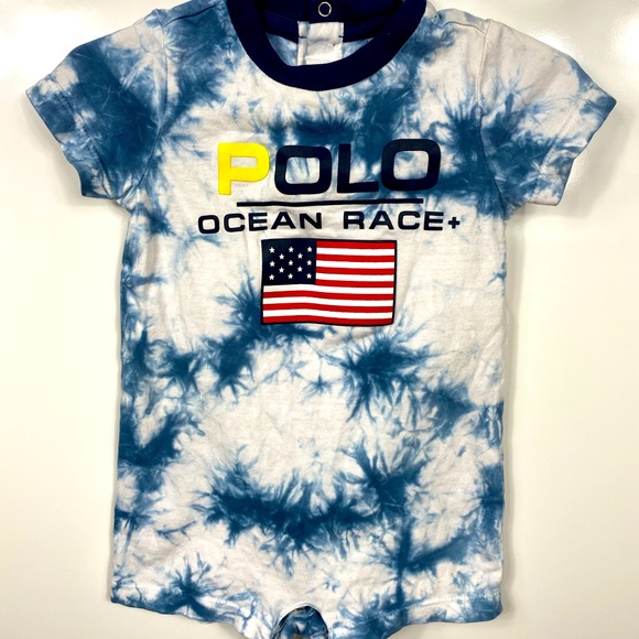 Baby Boys Ralph Lauren Polo Tie Dye Romper - 6 Months - Picture 2 of 4